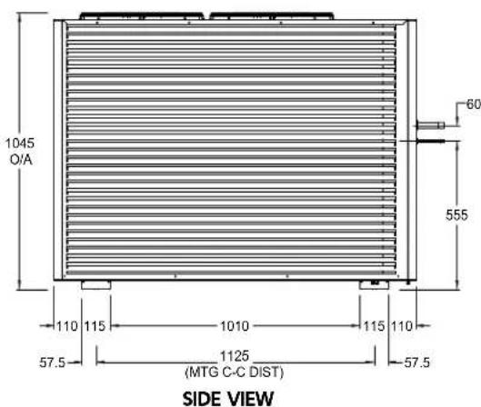 1045 O/A 60 555 110 115 1010 115 110 57.5 1125 (MTG C-C DIST) 57.5 SIDE VIEW