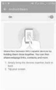 On share files between MIG-capable devices by holding them close together. You can then share webpage links, contacts, and more 1. Simply bring the devices together back to back 2. Tap your screen