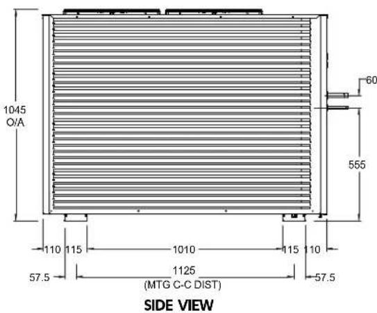 1045 O/A 60 555 110 115 1010 115 10 57.5 1125 (MTG C-C DIST) 57.5 SIDE VIEW