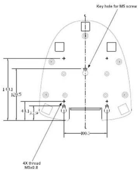 Key hole for M5 screw 141J 120.5 44J3.9 300.5 4X thread M5x0.8