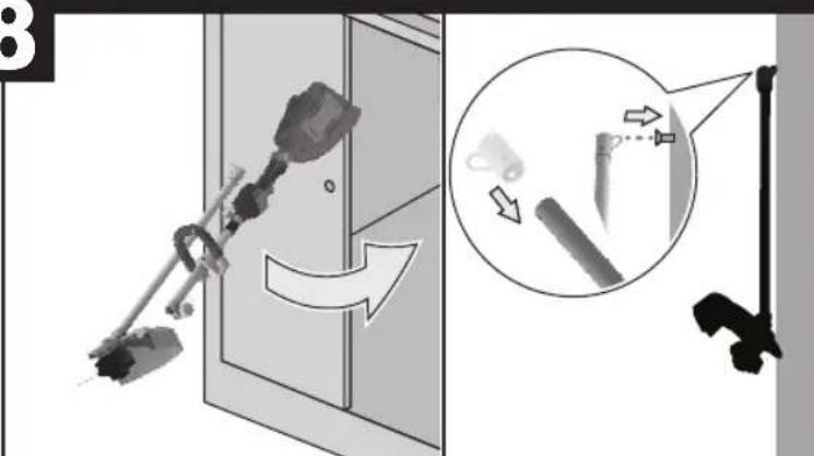 Diagram illustrating a mechanical assembly process with labeled components and directional arrows, including a magnified inset showing detail details.