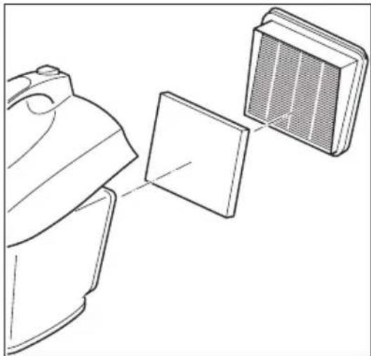 Technical line drawing of a mechanical component with a grid-like structure emerging from its side (no text or symbols)