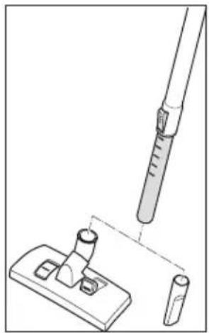 Technical line drawing of a mechanical assembly with a tool and base (no text or symbols)