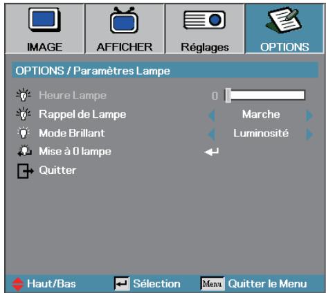 OPTOMA EP1691i - OPTIONS | Paramètre Lampe - 1