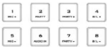 1 REC+ 2 PARTY 3 PARTY+ 4 B/L+ 5 REC- 6 AUDIO IN 7 PARTY- 8 B/L-