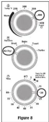 Terry + 250 300 350 400 Warm -450 Fogurt Pancien Broke Toast Air Fry- Turbo Thru 60° 15 20 35 40 50 60° 25 30 Figure 8