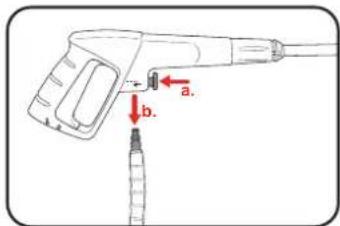 Diagram of a medical device with labeled parts and directional arrows indicating movement or force