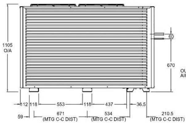 1105 O/A 60 670 OU AIR 112 118 553 118 437 36.5 59 (MTG C-C DIST) (MTG C-C DIST) (MTG C-C DIST) 210.5