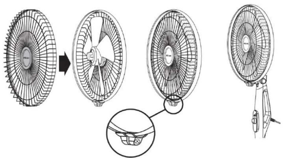 Diagram illustrating the evolution of a fan blade structure from an initial fan to a closed fan, with a magnified inset showing the internal structure.