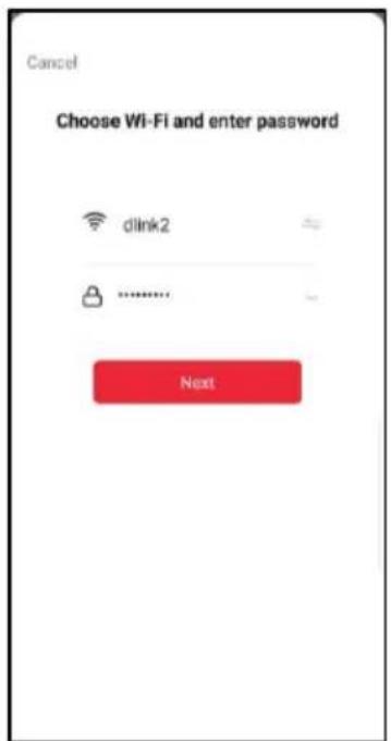 Cancel Choose Wi-Fi and enter password dlink2 ****** Next