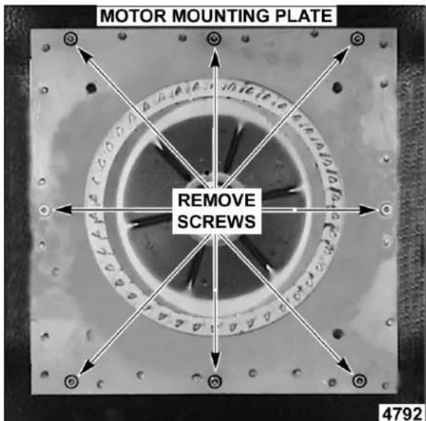 MOTOR MOUNTING PLATE REMOVE SCREWS 4792