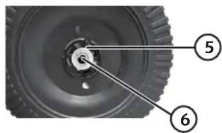 Technical diagram of a tire with numbered parts labeled 5 and 6