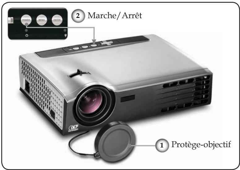 OPTOMA EP7150 - Mise sous tension du projecteur - 2