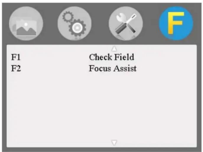 F1 Check Field F2 Focus Assist