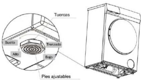 Tuercas Suelto Trenzado Alto Bajo Pies ajustables