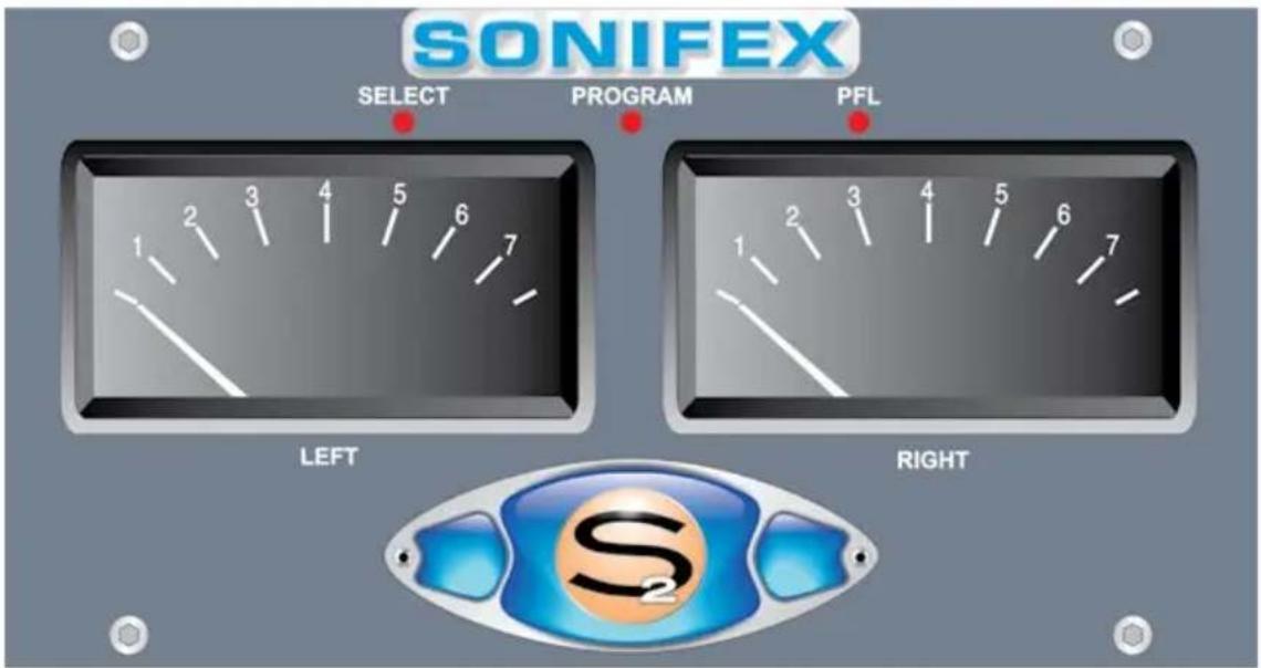SONIFEX SELECT PROGRAM PFL 1 2 3 4 5 6 7 LEFT RIGHT