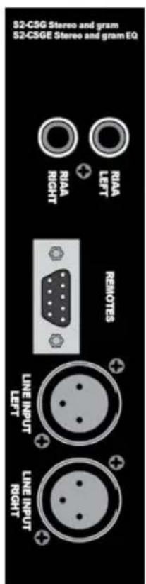 S2-CSG Stereo and gram S2-CSGE Stereo and gram EQ RUA RIGHT REMOTES LINE INPUT LEFT LINE INPUT RIGHT
