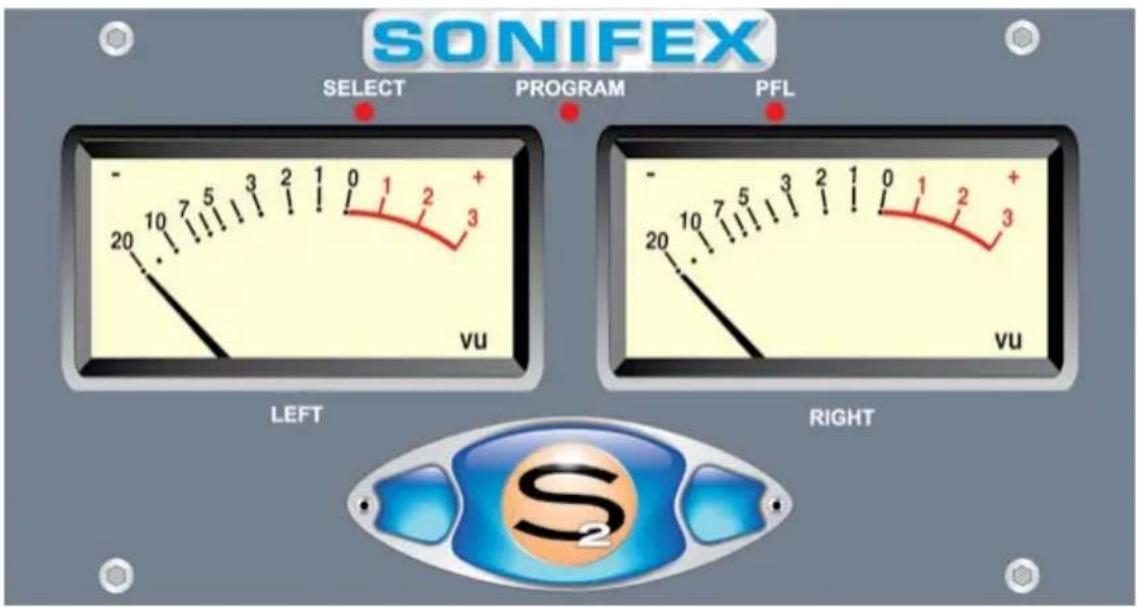 SONIFEX SELECT PROGRAM PFL 20 70 5 3 2 1 0 1 2 + vu LEFT 20 70 5 3 2 1 0 1 2 + vu RIGHT
