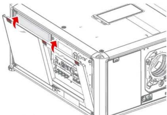 Barco M4K22 - Removing the right side filter - 1
