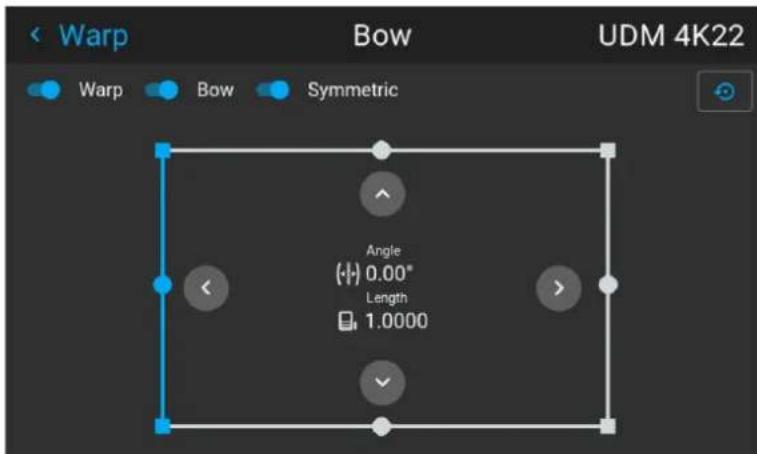 Warp Bow Symmetric UDM 4K22 Warp Bow Angle (·) 0.00* Length 1.0000