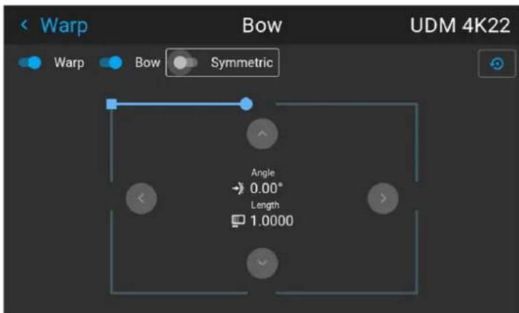 Warp Bow Symmetric UDM 4K22 Warp Bow Angle → 0.00° Length 1.0000
