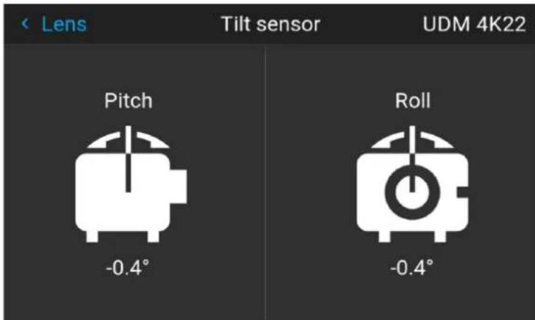 Lens Tilt sensor UDM 4K22 Pitch -0.4° Roll -0.4°