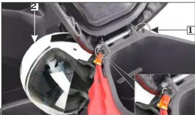 Technical diagram showing car head assembly with labeled parts and highlighted features