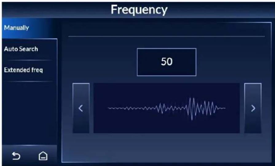 Frequency Manually Auto Search Extended freq 50