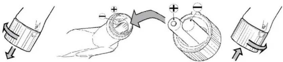 Diagram illustrating a mechanical or electrical process with labeled components and directional arrows indicating movement or force.
