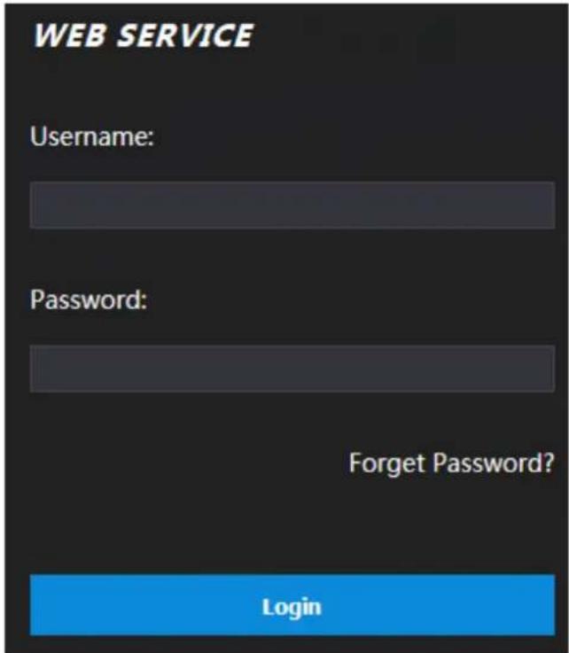WEB SERVICE Username: Password: Forget Password? Login