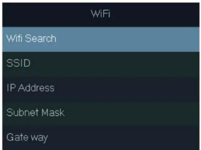 WiFi Wifi Search SSID IP Address Subnet Mask Gate way