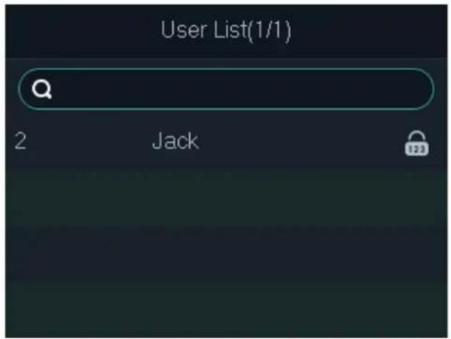 User List(1/1) 2 Jack