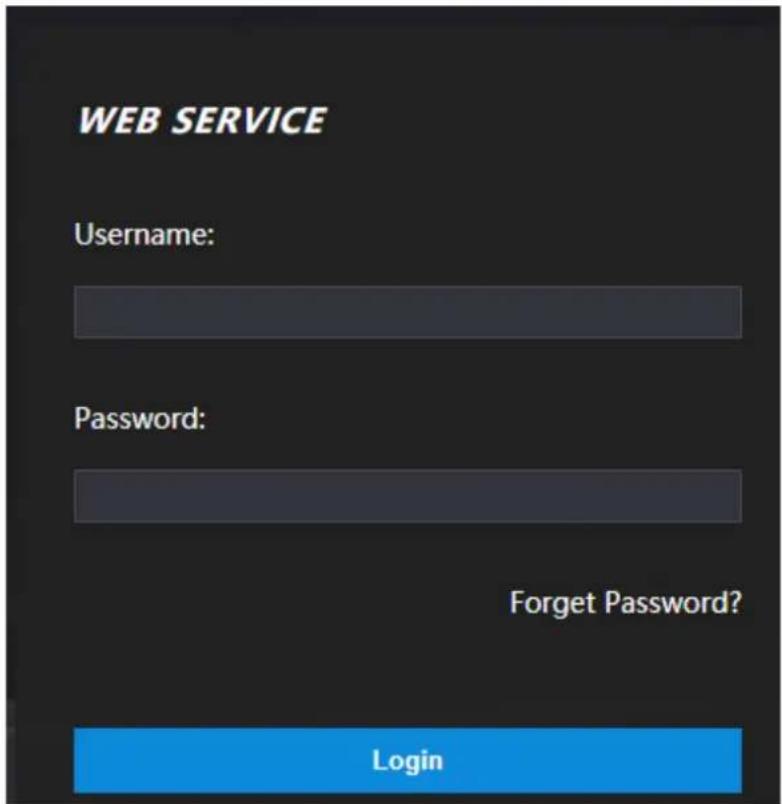 WEB SERVICE Username: Password: Forget Password? Login