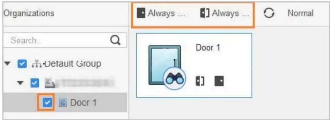 Organizations Search... Default Group Door 1 Always ... Always ... Normal Door 1