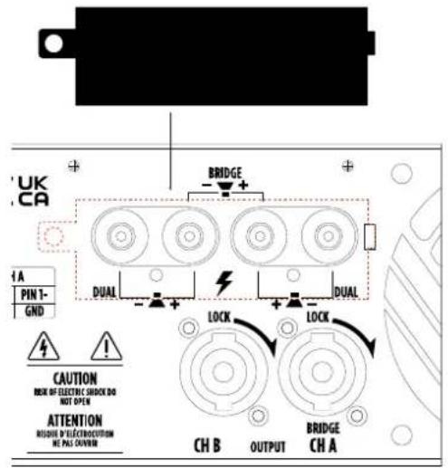 UK CA BRIDGE A PIN 1- GND DUAL DUAL LOCK LOCK CAUTION NEW OF ELECTRIC SHOCK DO NOT OPEN ATTENTION RISKID ELECTROSION NE PAI DOWN CH B OUTPUT BRIDGE CH A