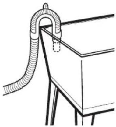 LG WK22GGS6 - Hang the end of the drain hose over the side of the laundry tub. - 1