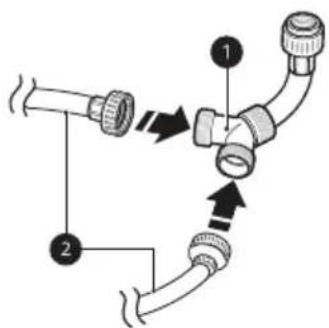 LG WK22GGS6 - Connecting the Hose to the Appliance - 1