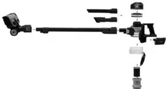 Exploded view diagram of a firearm assembly (no text or labels visible)