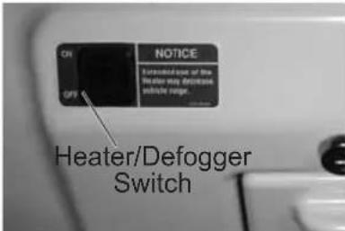 ON OFF NOTICE Temperature of the Heater/Defogger Switch