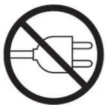 Prohibition sign for an orange and gray plug, indicating no protection or disapproval