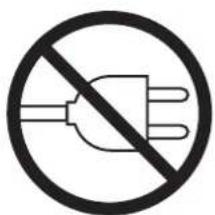 Prohibition sign for an electrical plug, indicating no protection or disapproval
