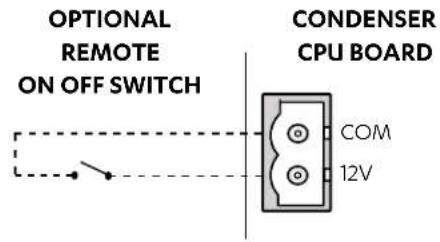 OPTIONAL REMOTE ON OFF SWITCH CONDENSER CPU BOARD COM 12V