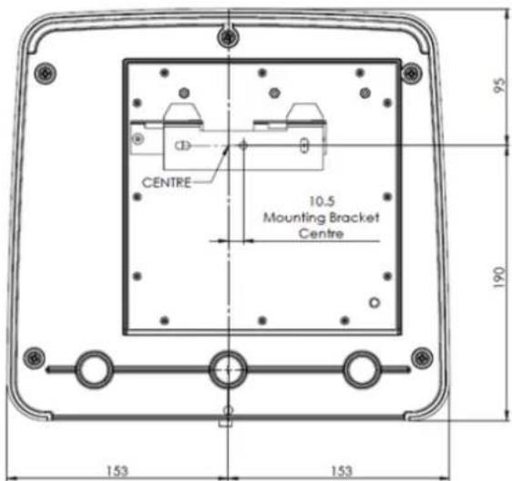 CENTRE 10.5 Mounting Bracket Centre 95 190 153 153