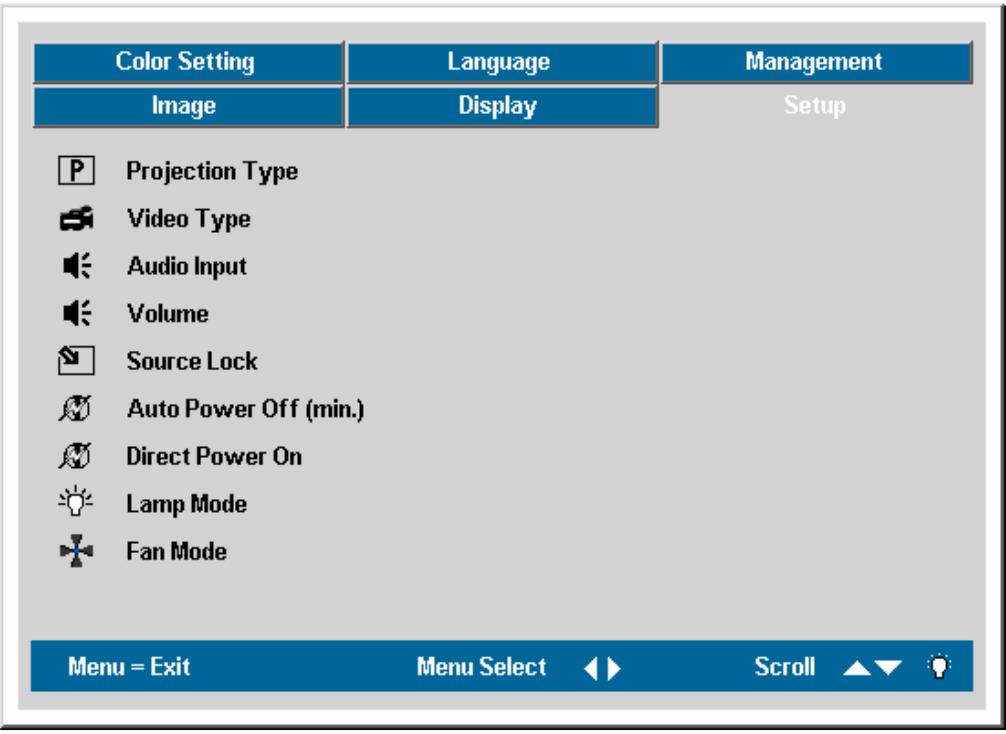 OPTOMA EP771 - Menu Config.1 - 1