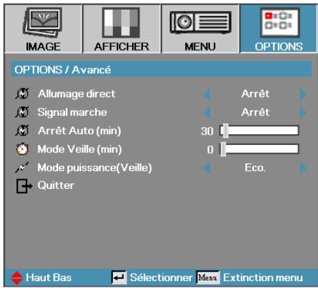 OPTOMA ES515 - Options | Avancé - 1