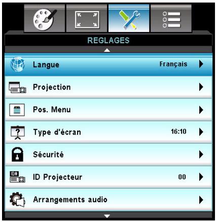 OPTOMA EW420 - REGLAGES - 1