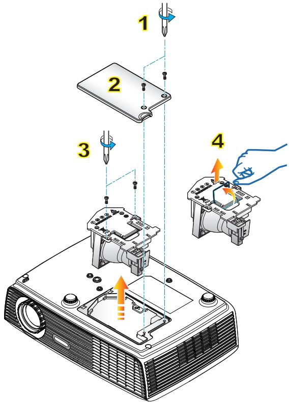 OPTOMA EW531 - Remplacement de la lampe - 8