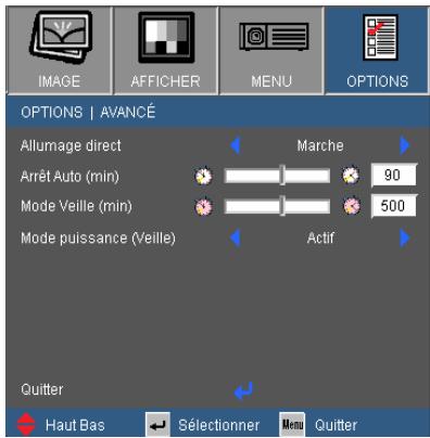 OPTOMA EW536 - OPTIONS | Avancé - 1