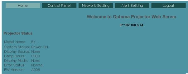 OPTOMA EW615 - Comment utiliser un navigateur web pour contrôler votre projecteur - 3