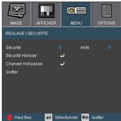 OPTOMA EW766 - REGLAGE | Securite - 1